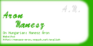 aron manesz business card