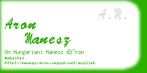 aron manesz business card